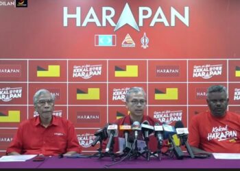 FAHMI Fadzil semasa sidang akhbar PH di Seremban hari ini.