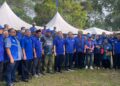 JOHARI Abdul Ghani ketika hadir memberi sokongan kepada calon BN bagi DUN Seri Menanti, Muhammad Sufian Maradzi di Pusat Daerah Mengundi (PDM) Kampung Tengah Seri Menanti, Kuala Pilah hari ini.