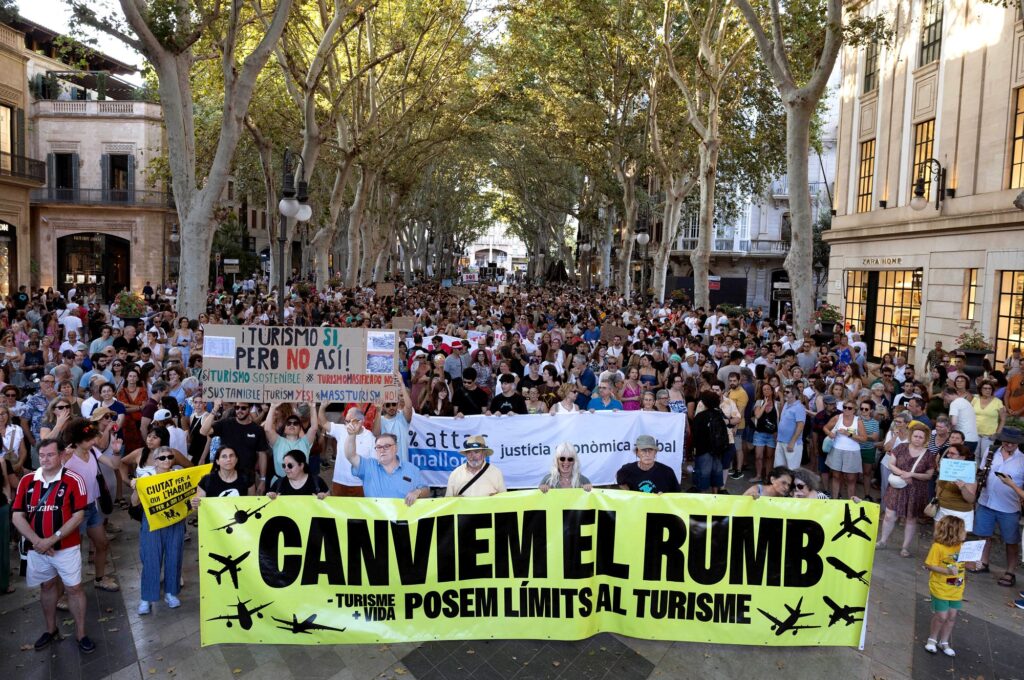 Thousands protest against over-tourism in Mallorca, fearing beach destruction