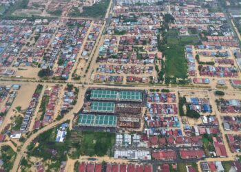 Keadaan banjir di Tawau
