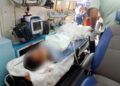 KEADAAN murid lelaki yang dipercayai terjatuh dari siling tingkat tiga bangunan sebuah sekolah di Kuala Nerang, Padang Terap.