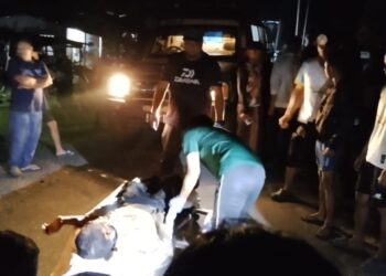 GAMBAR tular lelaki Orang Asli cedera diserang gajah liar di Kampung Orang Asli Perjek, RPS Legap, Sungai Siput semalam.