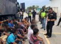 SEBAHAGIAN warga asing yang ditahan JIM Perak dalam operasi penguatkuasaan yang dijalankan di 12 premis di sekitar bandar raya Ipoh hari ini.