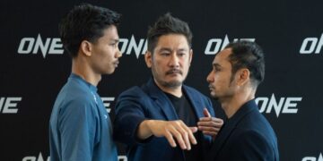 Ahmad Nor Iman Aliff Rakib (kiri) akan menentang Sam-A Gaiyanghadao bagi perebutan gelaran Juara Dunia Interim Muay Thai Strawweight ONE Championship di Stadium Lumpinee, Bangkok, hari ini. - IHSAN ONE CHAMPIONSHIP