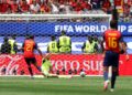 PEMAIN Sepanyol, Mikel Oyarzabal meledak gol kedua peribadinya ketika membantu pasukannya menewaskan Austria 3-0 di Stadium Los Angeles, semalam. - AFP