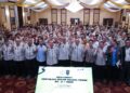 KHAIRUDIN Abu Hanipah (tengah) pada Mesyuarat Kontinjen Sukma Negeri Perak di Ipoh hari ini.