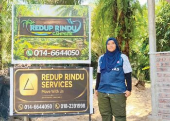 HARMANIAZIRA mendapat sokongan Pejabat Daerah dan Tanah Kampar dan Majlis Daerah Kampar (MDKpr) bagi memperkembangkan lagi bisnes tapak perkhemahannya yang mampu menjana pendapatan kasar sehingga RM3,500 sebulan.