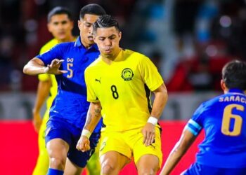 SERGIO Aguero diberikan tanggungjawab mengawal jentera tengah Harimau Malaya ketika berdepan Thailand, kelmarin-IHSAN MALAYSIA NT
