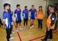 KETUA Kontinjen Sukan Asia 2026, Datuk Mohd Sumali Reduan bersama atlit skuasy negara ketika membuat lawatan bagi persiapan Sukan Asia 2026 Jepun di Pusat Latihan Skuasy Jalan Duta. Foto : Saddam Yusoff