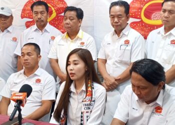 Priscella Peter ketika sidang media selepas selepas Majlis Amanat dan Hala Tuju Parti KDM Menjelang PRU ke-16 bertempat di Beringgis Resort.-UTUSAN/RAEESAH HANAN