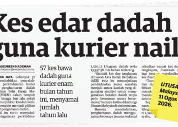 LAPORAN muka hadapan Utusan Malaysia pada 11 Ogos lalu.