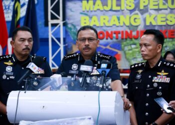MOHD. Yusoff Mamat semasa sidang media pelupusan barang kes melibatkan dadah di Ibu Pejabat Kontinjen (IPK) Kelantan, Kota Bharu, Kelantan hari ini-UTUSAN/KAMARUL BISMI KAMARUZAMAN.