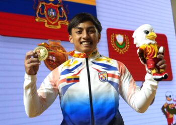 Ahmad Darwisy Tharmidzi menghadiahkan emas dalam kategori 60 kilogram (kg) lelaki yang baharu diperkenalkan pada Sukan Malaysia (SUKMA) Selangor 2026. - IHSAN MSN