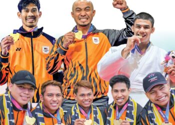 Barisan atlet daripada sukan berbasikal trek, angkat berat, judo dan lompat jauh para yang berjaya membawa pulang pingat emas dari Sukan Komanwel Glasgow 2026. - IHSAN MSN