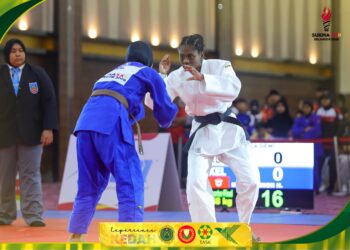 ATLET Kedah itu menewaskan Lucus Chong Wen Le dari Selangor 1-0 untuk merangkul emas kategori bawah 48 kilogram wanita di Sukan Malaysia (SUKMA), hari ini. - IHSAN MSN KEDAH