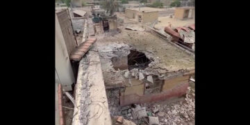 TANGKAP layar video menunjukkan keadaan selepas serangan AS ke atas sebuah majlis perkahwinan di daerah Sirik, wilayah Hormozgan, selatan Iran.-AFP