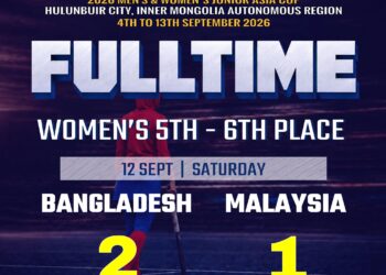 SKUAD Kendalian Mohd Nasihin Nubli Ibrahim terpaksa akur tamat kempen Piala Asia Remaja Wanita 2026 di tempat keenam selepas tewas kepada Bangladesh 1-2 dalam aksi penentuan tempat kelima dan keenam di Moqi, China, sebentar tadi-IHSAN MHC