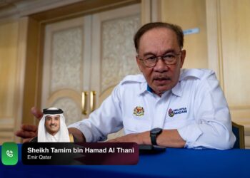 ANWAR Ibrahim mengadakan perbualan telefon dengan Amir Negara Qatar, Sheikh Tamim Hamad Al Thani petang ini.