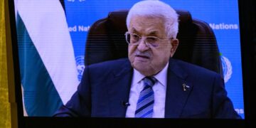 MAHMOUD ABBAS berucap secara maya pada sesi ke-81 Perhimpunan Agung Pertubuhan Bangsa-Bangsa Bersatu (PBB). - AFP