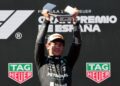 Kimi Antonelli meraikan kejayaan menjuarai Grand Prix Sepanyol di Madrid, kelmarin. - AFP