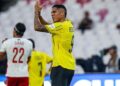 Bergson Da Silva menjaringkan gol pertamanya bersama Harimau Malaya ketika menentang Bangladesh baru-baru ini. - IHSAN FAM