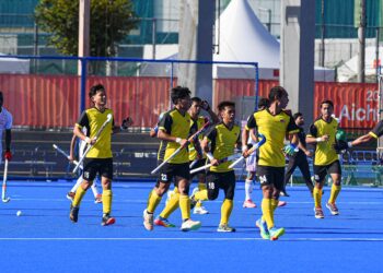 SKUAD Hoki lelaki negara meraikan kemenangan ke atas Oman dalam aksi kedua Kumpulan B Sukan Asia 2026, sebentar tadi.-IHSAN Asian Hockey Federation