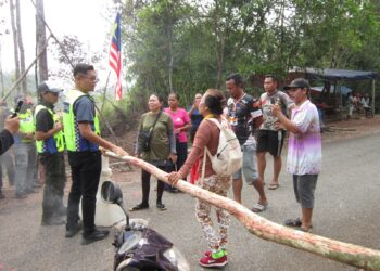 OPERASI Unit Penguatkuasaan Negeri Pahang (UPNP) bersama Jabatan Perhutanan Negeri Pahang (JPNP), Pejabat Daerah dan Tanah Bera, Ibu Pejabat Polis Daerah (IPD) Bera, Pasukan Gerakan Am (PGA) serta Jabatan Perlindungan Hidupan Liar dan Taman Negara (Perhilitan) di Hutan Simpan Pemuliharaan Tasek Bera (Ramsar) di Bera, Pahang. - FOTO IHSAN IPD BERA
