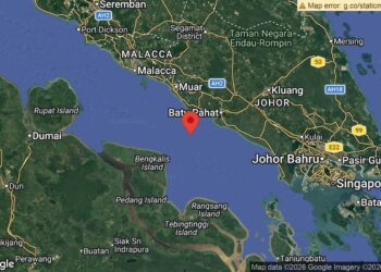 Gempa bumi lemah bermagnitud 4.4 yang dilaporkan berlaku di perairan Batu Pahat, Johor