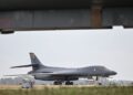 SEBUAH pesawat Tentera Udara AS di Pangkalan RAF, Fairford. - AFP