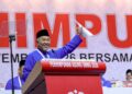 AHMAD Zahid Hamidi ketika penggulungan Perhimpunan Agung UMNO 2026 di Pusat Dagangan Dunia Kuala Lumpur (WTCKL) semalam.