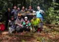 PASUKAN penyelidik UMS semasa menjalankan kerja lapangan di kawasan
Projek Restorasi Hutan Hujan INFAPRO, Lahad Datu, Sabah