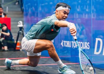 Ng Eain Yow berada di landasan terbaik mempertahankan pingat emas selepas mara ke suku akhir pada Sukan Asia Aichi-Nagoya 2026 di Nagoya, Jepun, hari ini. - Ihsan WSF