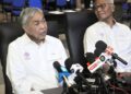 AHMAD Zahid Hamidi bercakap dalam sidang akhbar selepas Musyawarah Nasional 3.0: Membongkar Polemik Tanah Melayu di MITC, Ayer Keroh, Melaka hari ini. - UTUSAN/AMRAN MULUP