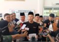 ARMIZAN Mohd Ali semasa sidang akhbar selepas menyempurnakan Majlis Selawat dan Tadabbur Syukbah Wanita Parlimen Papar di Masjid Daerah Papar.