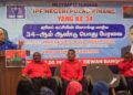 MUSA Sheikh Fadzir (kiri) ketika berucap sempena mesyuarat tahunan Parti IPF kali ke-34 di Butterworth, Pulau Pinang hari ini.-UTUSAN/DANIAL SAAD