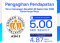 ASM 3 isytihar pengagihan pendapatan 5.00 sen seunit.