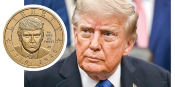 DUIT syiling AS$1 yang mempunyai wajah Donald Trump. - AFP