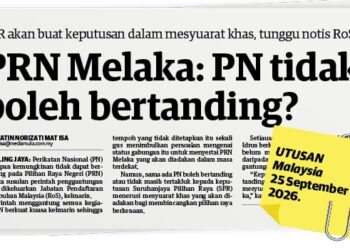 LAPORAN muka hadapan Utusan Malaysia, semalam.