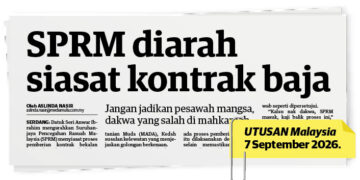 LAPORAN muka hadapan Utusan Malaysia semalam.