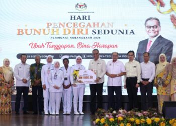 DATUK Seri Dr. Dzulkefly Ahmad (enam dari kanan) menyempurnakan Majlis Sambutan Hari Pencegahan Bunuh Diri Sedunia Peringkat Kebangsaan 2026 di Dewan Kolej Poly-Tech Mara Ipoh hari ini.