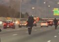 LAGAK seorang penunggang motosikal di sebuah lebuh raya. - Facebook/Polis Idaho