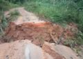 KEADAAN jalan utama menuju ke penempatan Orang Asli Pos Balar di Gua Musang, Kelantan runtuh susulan hujan lebat.