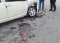 KEMALANGAN mengorbankan seorang anggota tentera di simpang tiga Lebuh Meru Raya di Ipoh hari ini.