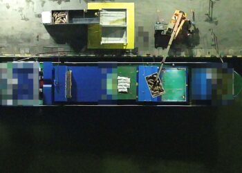 SEJUMLAH babi dikesan dipindahkan dari sebuah kapal dan dimasukkan ke dalam lori di Pelabuhan Klang, Klang, Selangor baru-baru ini.  – UTUSAN/SHIDDIEQIIN ZON