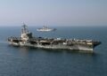 KAPAL pengangkut pesawat USS George H.W. Bush ditempatkan di Asia Barat sebagai persediaan menghadapi perang Iran. - AFP