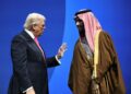 PUTERA Mahkota Arab Saudi, Mohammed bin Salman bersama Presiden AS, Donald Trump, ketika Forum Pelaburan AS-Saudi di Pusat Seni Persembahan John F. Kennedy di Washington, pada 19 November 2025.- AFP