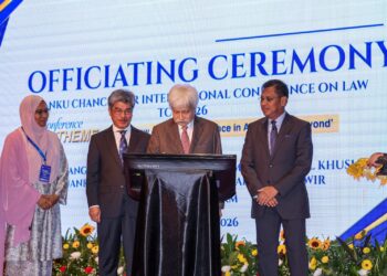 TUANKU Muhriz Ibni Almarhum Tuanku Munawir berkenan merasmikan Persidangan Antarabangsa Undang-Undang Tuanku Canselor (TCC) 2026 di Bangi, hari ini.-UTUSAN/ISKANDAR ISHAK.
