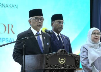 AL-SULTAN Abdullah Ri’ayatuddin Al-Mustafa Billah Shah bertitah pada Majlis Pemasyhuran Dewan Tuanku Canselor UMPSA Pekan di Pekan, Pahang.