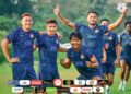 WAN Zaharulnizam Zakaria (dua dari kiri) ketika sesi latihan di Arena WTS, Pasir Mas, Kelantan, kelmarin. - IHSAN KELANTAN CITY