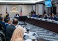 ANWAR Ibrahim ketika mempengerusikan Mesyuarat Majlis Tanah Negara (MTN) Ke-83 hari ini.